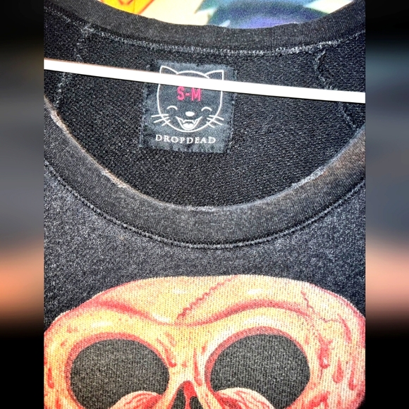 Drop dead Mickey Mouse Face Melt Sweatshirt size S-M  UK - Picture 2 of 2